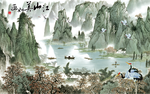 江山美如画中式山水图