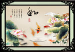 荷花壁画