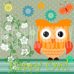 卡通猫头鹰装饰画