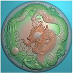 单龙云龙挂件精雕图灰度图浮雕图