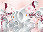 梦幻花倒影