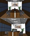现代会议室室内草图大师SU模型