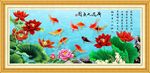 荷花九鱼图