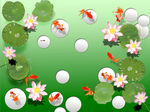 3D荷花九鱼图