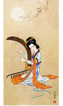 箜篌图 古典美女 钻石画
