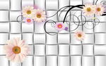 3d时尚菊花背景墙