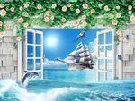 3D窗外海景
