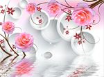 玫瑰花纹倒影
