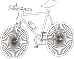 自行车线描矢量图