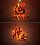 震撼火焰粒子标志片头AE模板