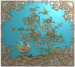 四季花鸟菊花鸟门板公鸡精雕浮雕