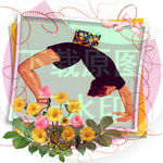 时尚动感女人插画分层