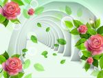3D空间玫瑰花