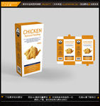 快餐炸鸡鸡米花包装平面图