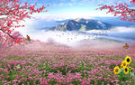 满山红雪山背景