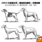 卡通宠物手绘猫狗矢量图