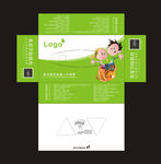 绿色清新学校抽纸盒包装设计