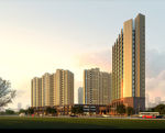 黄昏群房建筑效果图