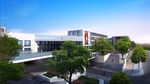 图书馆半鸟瞰建筑效果图