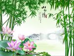 竹子荷花