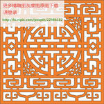 花格屏风镂空通花窗格矢量线条图