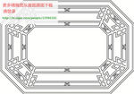 花格屏风镂空通花窗格矢量线条图