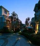 别墅夜景门口雅座建筑效果图