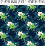 热带植物图案 绿色植物花卉图案