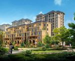 白天小区黄色建筑效果图