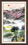 国画竖幅山水