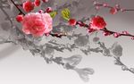 古典梅花电视背景墙
