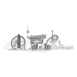 天津  地标建筑线描  矢量