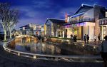 复古夜景商业步行街建筑效果图