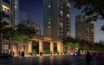 住宅区入口夜景建筑效果图