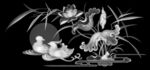 鸳鸯荷花灰度图精雕图
