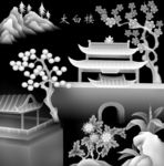太白楼牡丹花山水风景