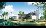 中国风私人会所白天建筑效果图