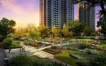 鸟瞰住宅区灌木景观效果图