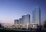 品牌批发市场夜景建筑效果图