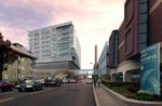 狗视点繁华街道一角建筑效果图