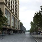 酒店一角环境景观效果图
