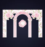 粉色碎花花卉拱门