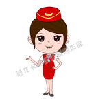 卡通空姐矢量插图