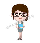 卡通女秘书矢量插图