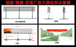 路桥跨路双面广告大牌结构图