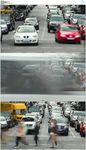十字路口汽车左右行驶人流延时