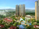 住宅区内景湖水景观效果图