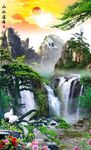 山水瀑布