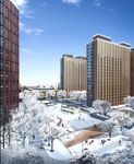 住宅区雪景鸟瞰建筑效果图