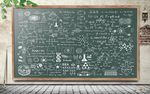 3d立体数学物理化学粉笔字黑板